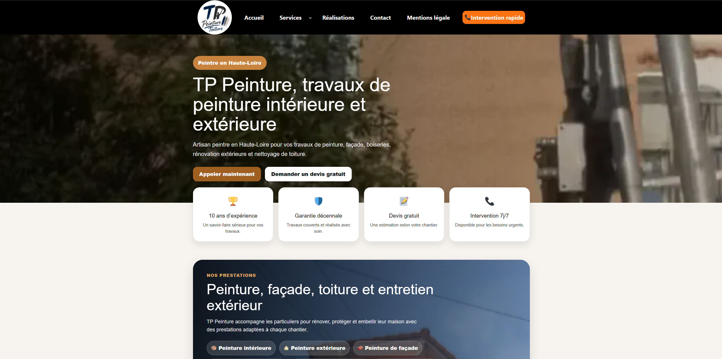Site internet TP Peinture Haute-Loire