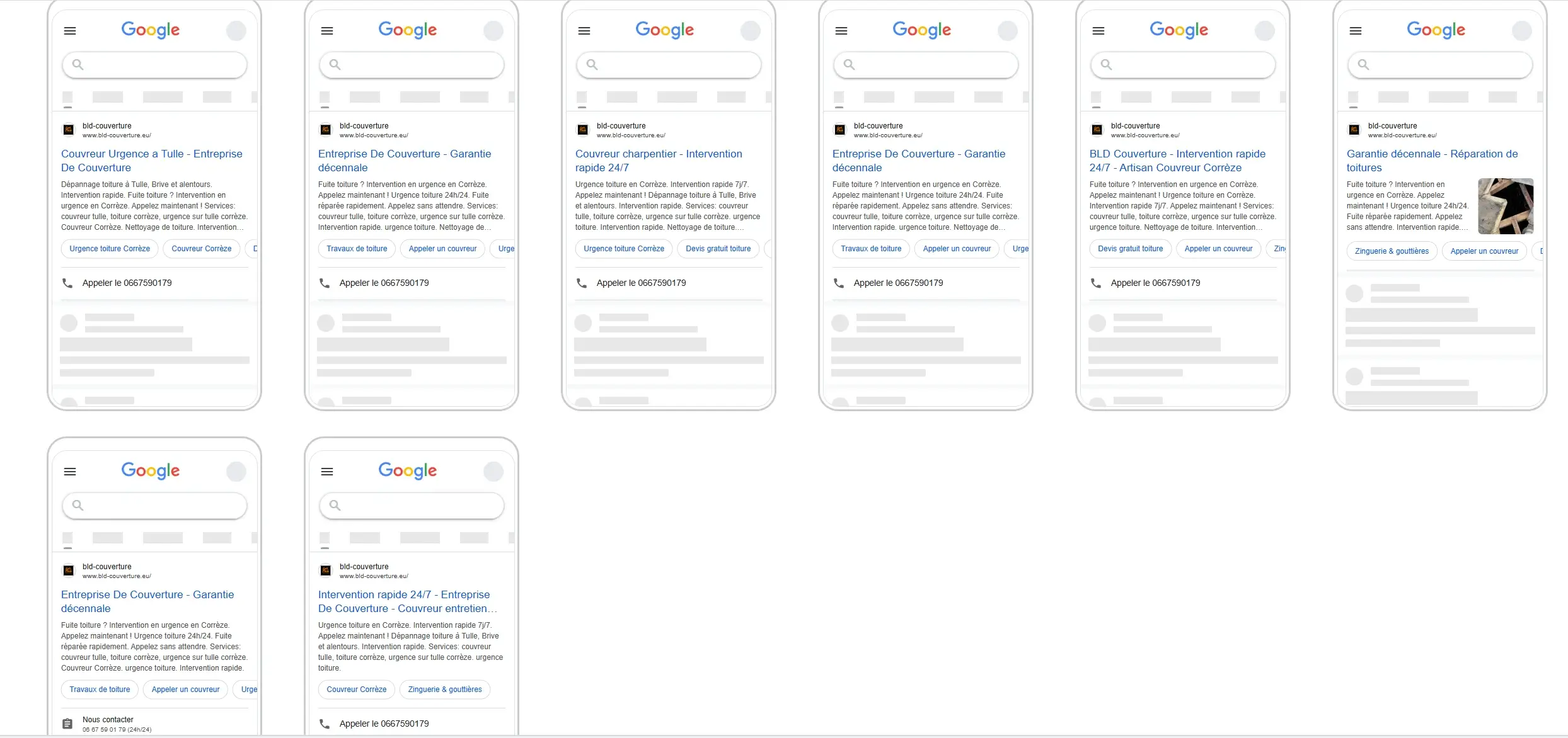 Annonce Google Ads BLD Couverture