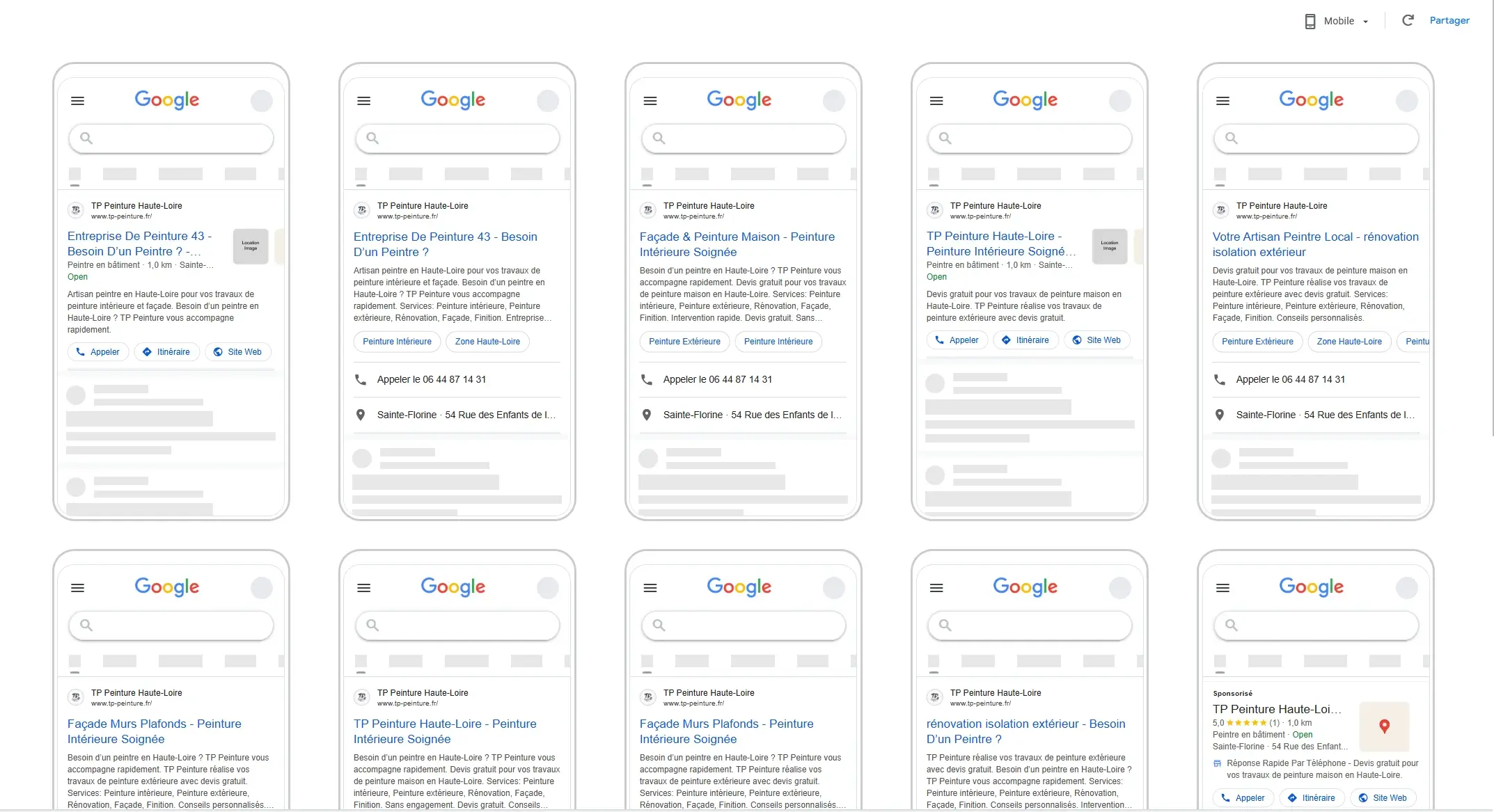 Annonce Google Ads couverture BT Couverture et Rénovations